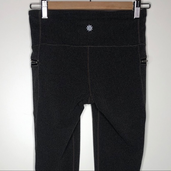 Athleta Gray Herringbone Athletic Leggings - Picture 4 of 5